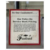 Frederick Chevrolet Service Pricing Sign