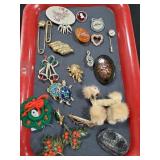 Tray Of Assorted Jewelry/Pins