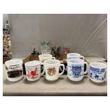 Vintage Milk Glass Mugs Including Ranger Joe &