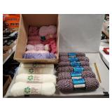 (10) Skeins Of Yarn, (1) Set Of Needles & More