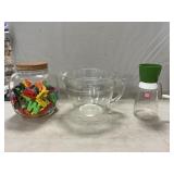 Fire King 2 Qt. Batter Bowl, Nut Chopper, Vintage