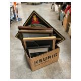 Box Lot With Vintage Chinese Checkers Board, Wall