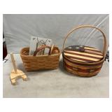(2) Longaberger Baskets, Plate Stands