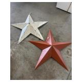 (2) Large Rustic Metal Stars