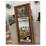 Mirror With Impressionist Parisian Street Print