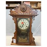 Antique Gingerbread Mantel Clock With Key