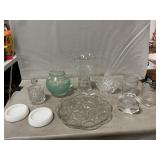 Mid-Century Blendo Pitcher, Crystal Vase, Basket,