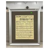 Advertising Jingle Lead Sheet Signed By