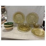 Lot With Federal Yellow Depression Glass, Taylor