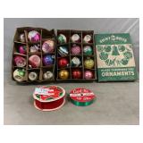 Shiny Brite & Assorted Vintage Glass Ornaments,