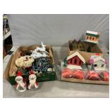 Putz Houses, Satin & Asst. Ornaments, Garland,