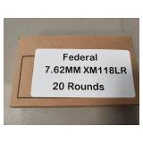 (20) Rounds 7.62mmï¿½M118LR Ammo (Factory Sealed)