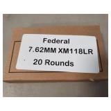 (20) Rounds 7.62mmï¿½M118LR Ammo (Factory Sealed)
