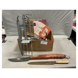 Box With Mole Trap, Cutlery, Meat Grinder,
