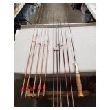 (1) Vintage 46" Fishing Rod, (10) Vintage First