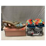 Unworn Paris Blues Heeled Sandal (7.5), Jeffrey