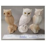 (3) Owl Figurines (5.5" Tall)