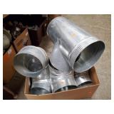 Box Lot Of Assorted HVAC Galvanized Steel Pieces