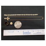 Tray Of Assorted Jewelry Including 14K Gold