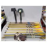 (20) Assorted Arrows, (2) Quivers & More