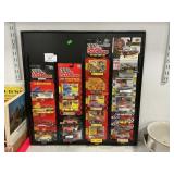 Board Display With (21) Packaged Die-Cast Cars,