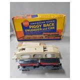 Vintage American Flyer Piggy Back Unloader & Car