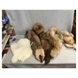 Whole Pelt Stole, Fur Piece, Tails