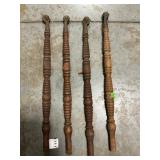 (4) Vintage Wooden Claw Foot Table Legs