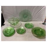 Green Depression Glass Assortment