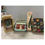 Vintage Glass Christmas Ornaments, Tree Topper,