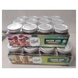 (24) Assorted Glass Canning Jars (Factory Sealed)