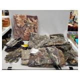 Box Lot Of Assorted Camouflage Apparel Including