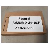(20) Rounds 7.62mmï¿½M118LR Ammo (Factory Sealed)