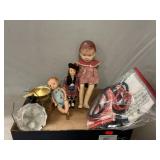 Pyrex Mini Carafe, Coaster Caddy, Vintage Dolls,