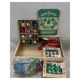 Shiny Brite & Asst. Vintage Glass Ornaments, Bead
