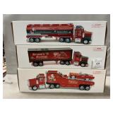 (3) B.O. Sears Christmas Trucks
