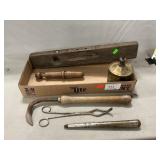 Vintage Level, Billhook Pruner, Ring Sizer,