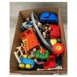 Box With Assorted Toy Cars, Figures