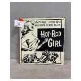Retro Hot Rod Girl Sign