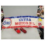 (1) Esso Motor Oil Vinyl Banner, (1) Diecast