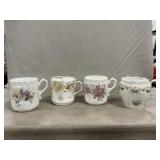 (4) Victorian Mustache Mugs