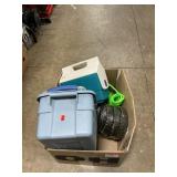Box Lot With 4 New 7ï¿½ Steel Wheels, Hose, Bag Of