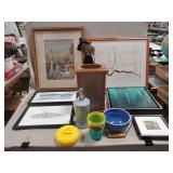 Box Lot Of Assorted Items Including (6) Framed