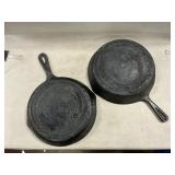 (2) Cast Iron Frying Pans
