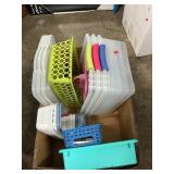 Box Lot With Plastic Storage Boxes & Bins
