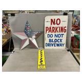 No Parking, No Trespassing Signs, Patriotic Star