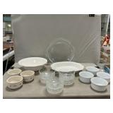 Pyrex Pie Plate, Pfaltzgraff Server, Longaberger
