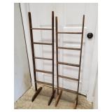 (2) Antique Wooden Orchard/Picker Ladders (Also