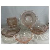 (5) Pieces of Pink Depression Glassware