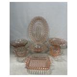 (7) Pieces of Pink Depression Glassware